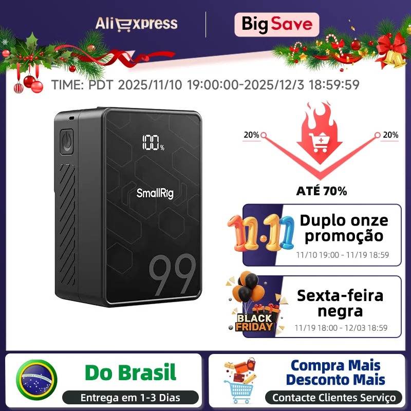 بطارية SmallRig VB99 SE V Mount 99Wh/6800mAh بطارية صغيرة على شكل حرف V مع شحن سريع 65 وات USB-C PD لمراقبة الكاميرا وإضاءة الفيديو