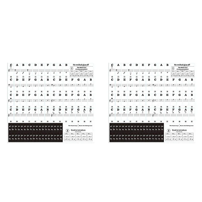 N05R 2X 88 Tombol 61 Tombol 54 Tombol Stiker Keyboard Piano Transparan Tab Stiker Keyboard Elektronik