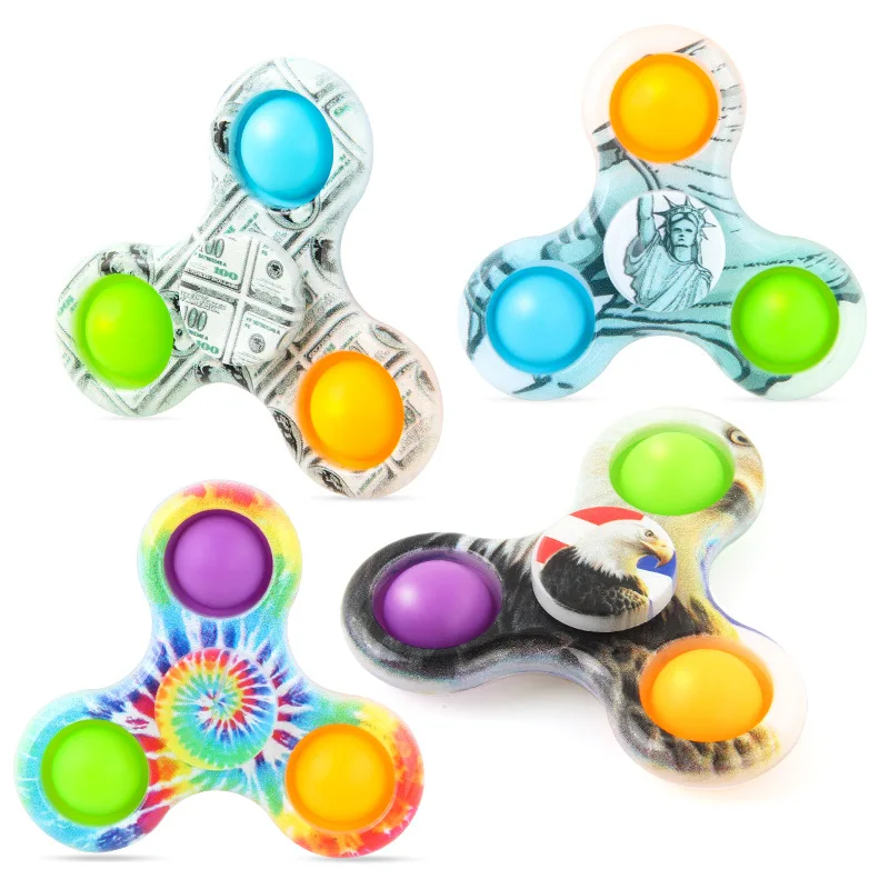 Fidget Spinner Double Sided UV Printing With Colorful Patterns Fingertip Spinners Toys For Children Adults Stress Anxiety Relief