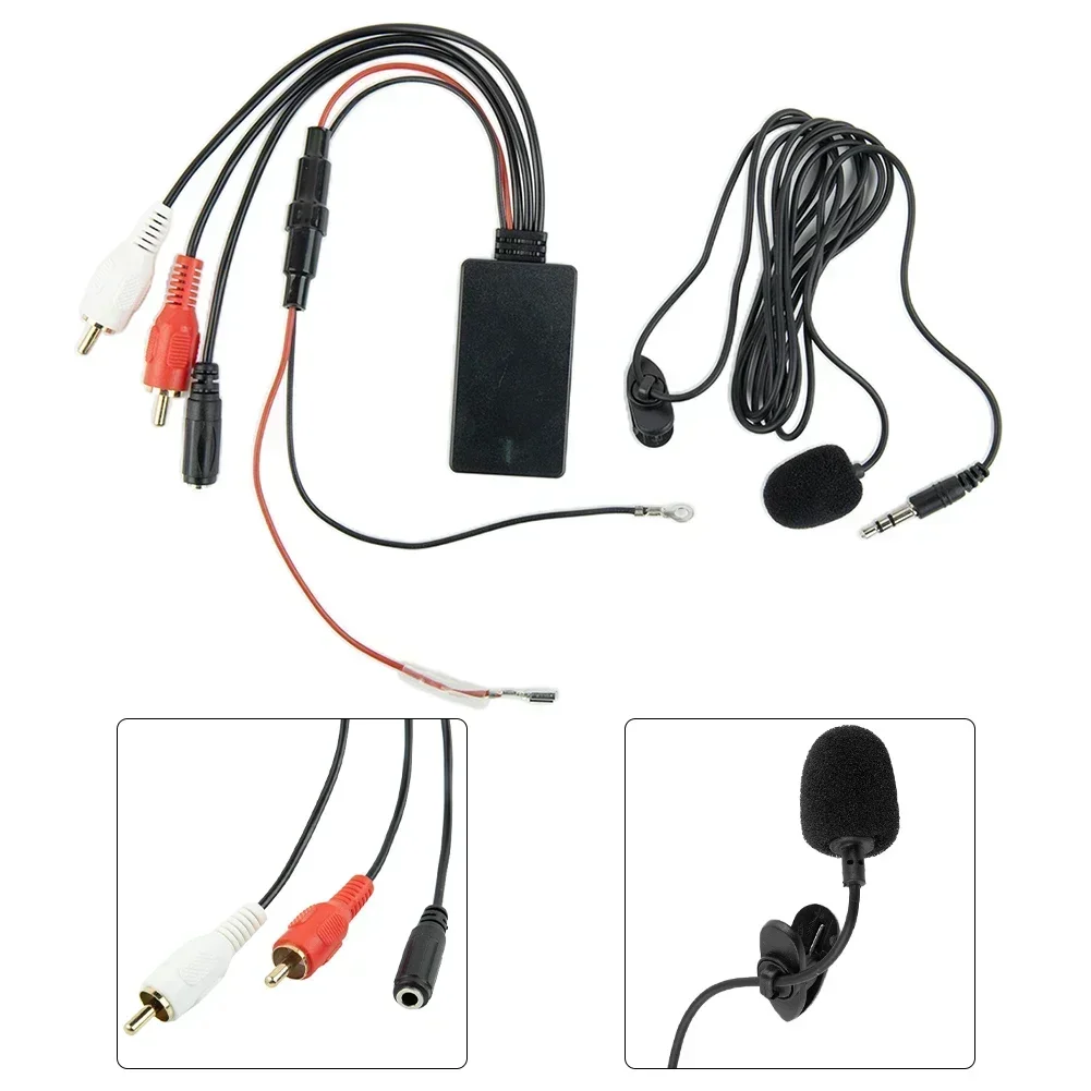 Car Cable Microphone ABS Black Car Audio 2 RCA Stecker Adapter Car Accessories Practical To Use Car Spare Parts High Quality