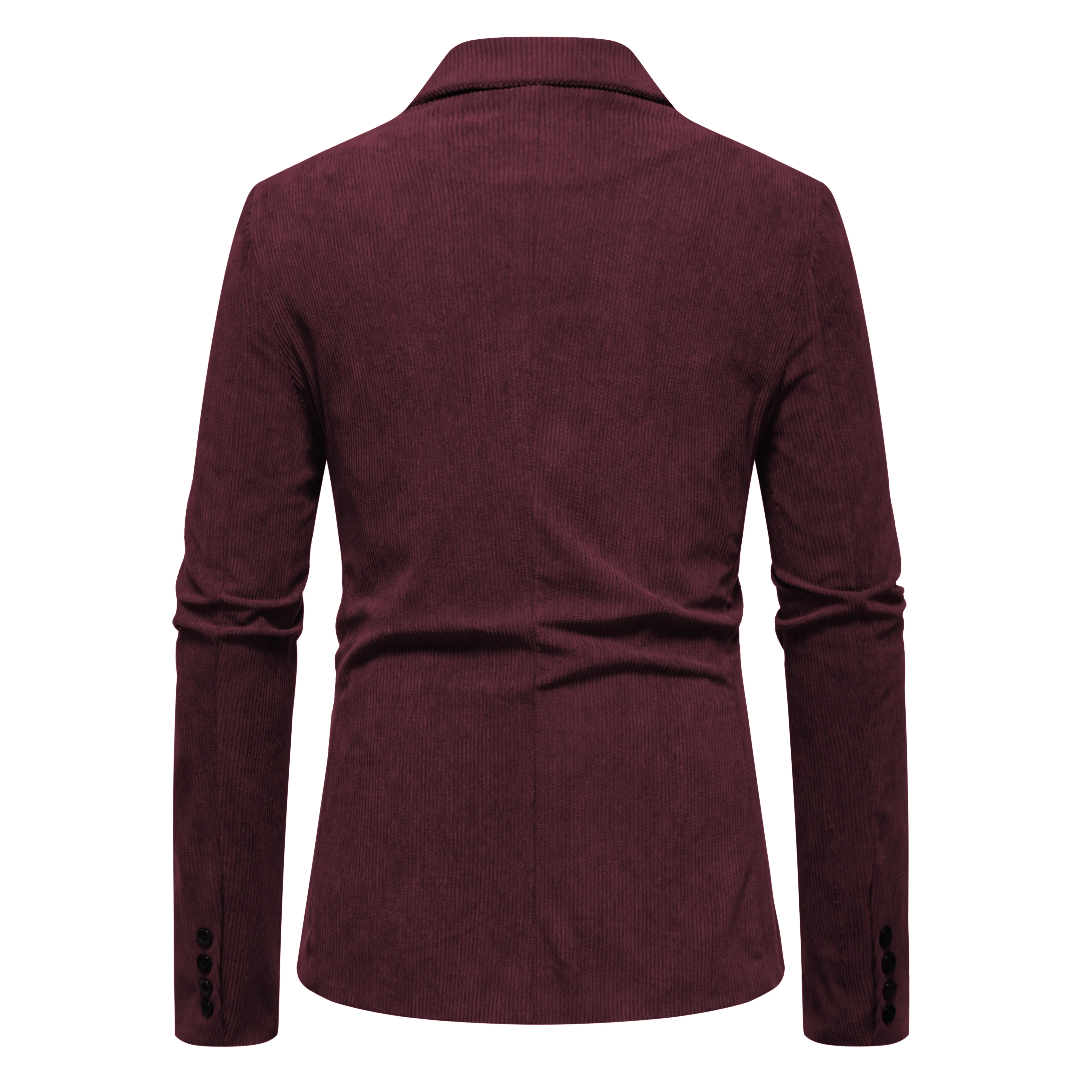 Modischer Herren-Blazer aus Cordstoff in Unifarben, ideal für den geschäftlichen Einsatz, mit mehreren Taschen. – Detail 5