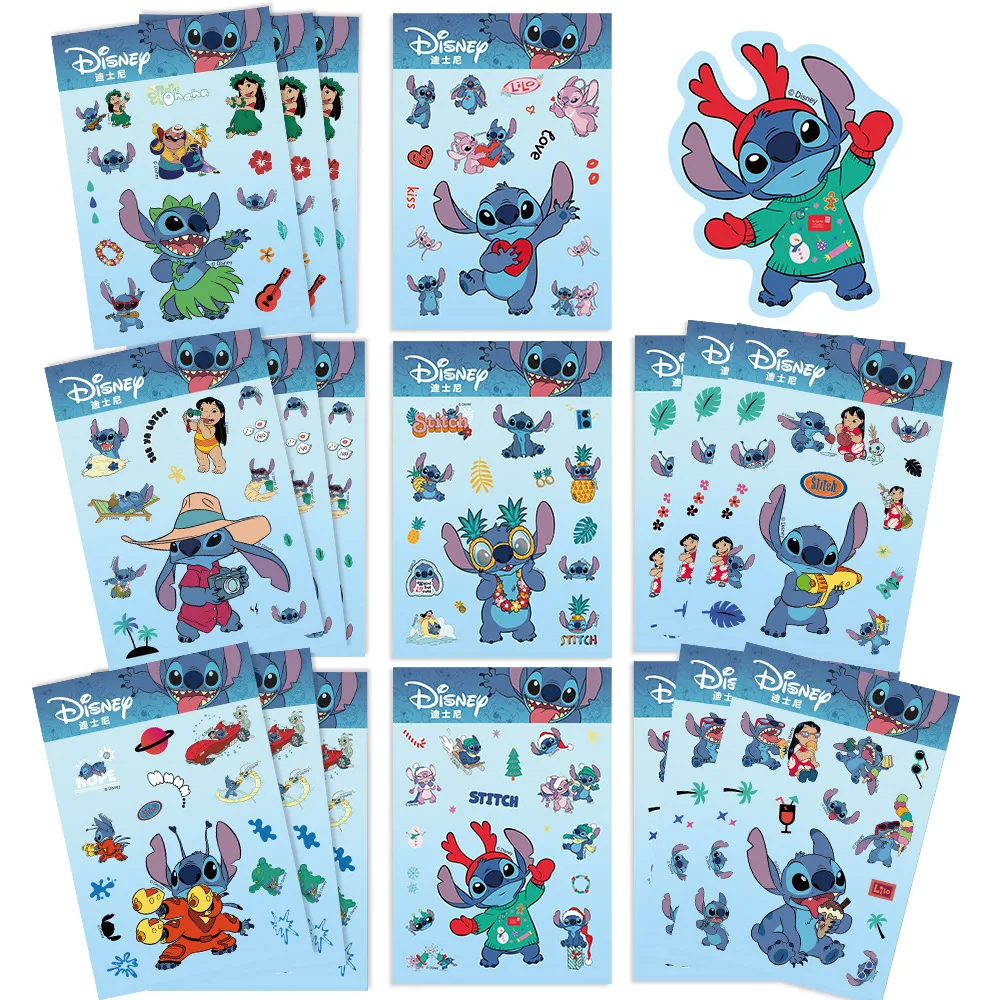

8pcs Kawaii Stitch Stickers Anime Cartoon Disney Accessories DIY Collage Decorative Stickers for Children's Christmas Gifts
