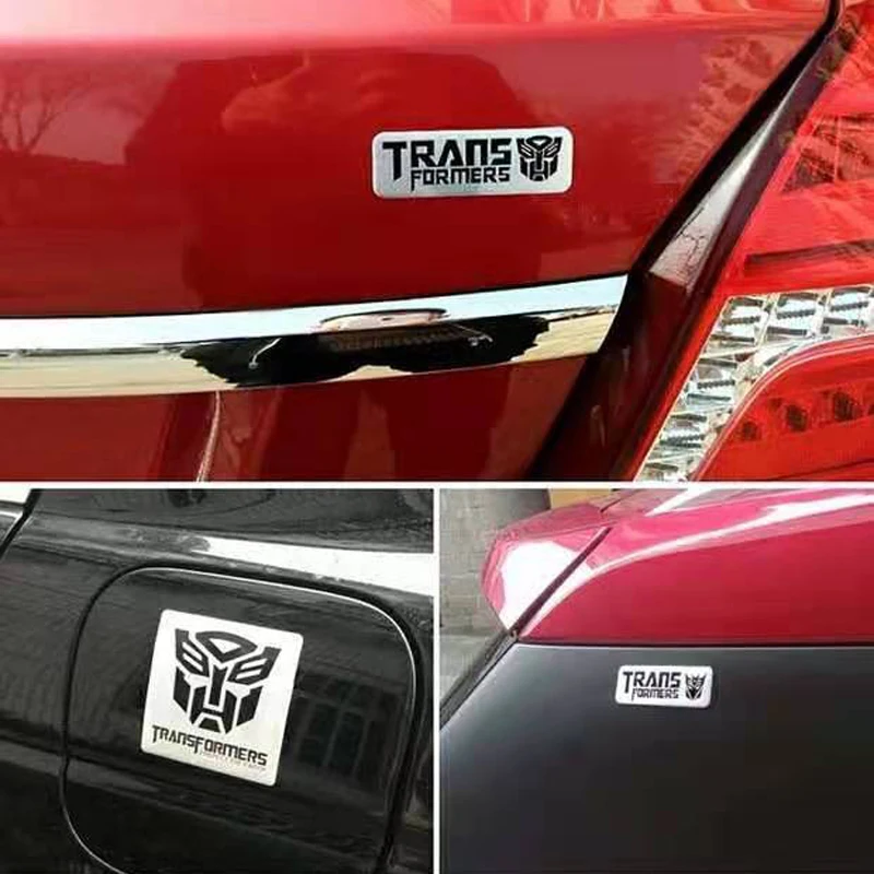 Stickers Badge 3D Logo Aluminum Metal Autobots Decepticons Transformation Car Emblem Alloy Tail Decal Phone Styling Decoration