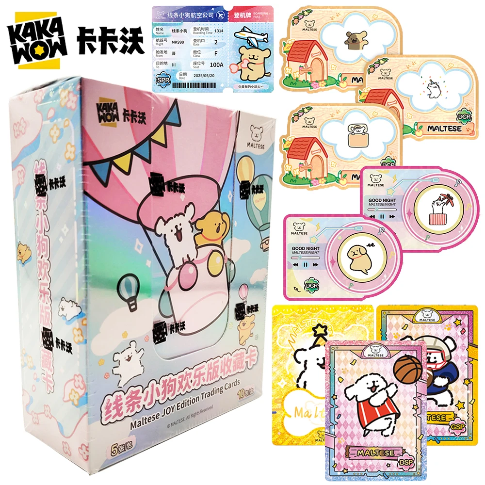 

Genuine Kakawow Maltese Cartoon Collection Card Exquisite Checkered Line Theme Card Child's Favorite Cartoon Puppy Creative Toy