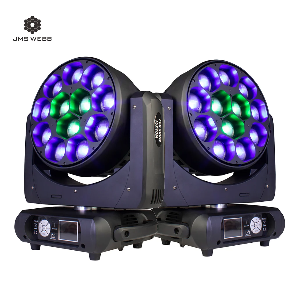 

2PCS JMS WEBB LED Big Bees Eyes 12x40W RGBW Beam Wash Zoom Lighting Rainbow For Nightclub Event Disco KTV Party DJ