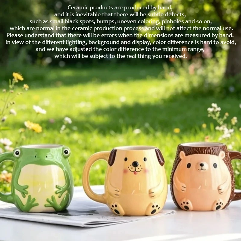 Ceramic frog mug stereo animal mug hand-painted ceramic drinking cup