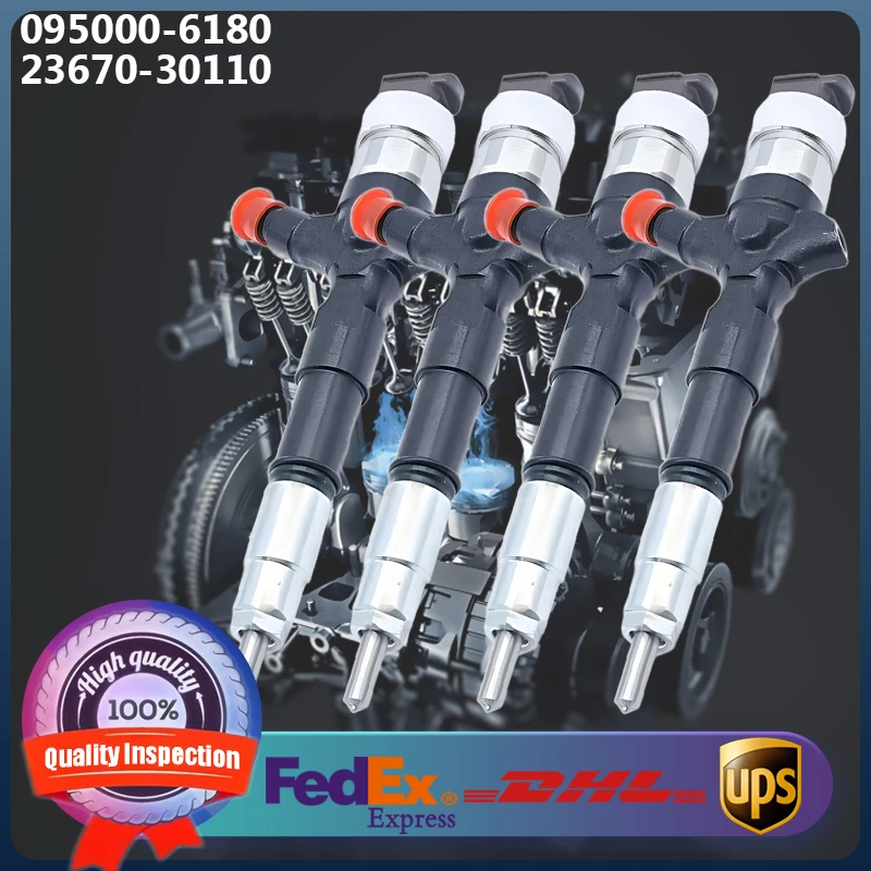 

4 шт. 095000-6180 095000-5920 23670-30110 инжектор Common Rail для двигателя Toyota Hilux D4D 1KD-FTV
