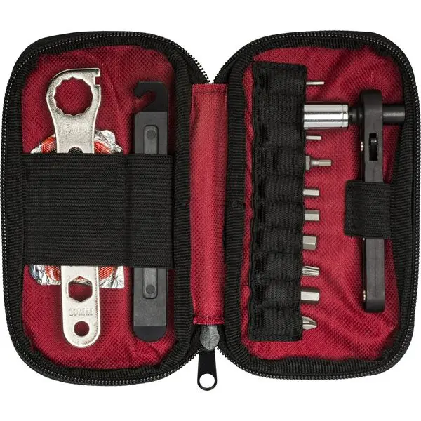 Compact Bike Tool Kit with Dual-Sided Ratchet, 25-Piece Set with Patch Kit, Tire Levers & Carry Pouch