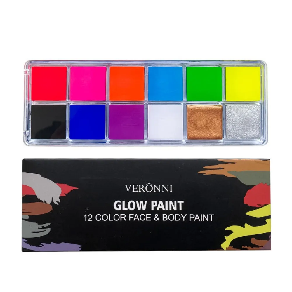 

Multicolour Luminous Body Face Painting Kit Makeup Colorful Luminous Body Art Painting Long Lasting Non-toxic