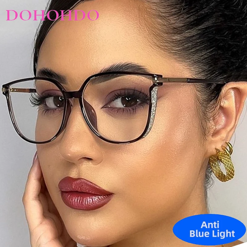 

DOHOHDO Cat Eye Fashion Glasses Blue Light Blocking Women Designers Eyeglasses Optical Spectacle Computer Eye Protection Glass