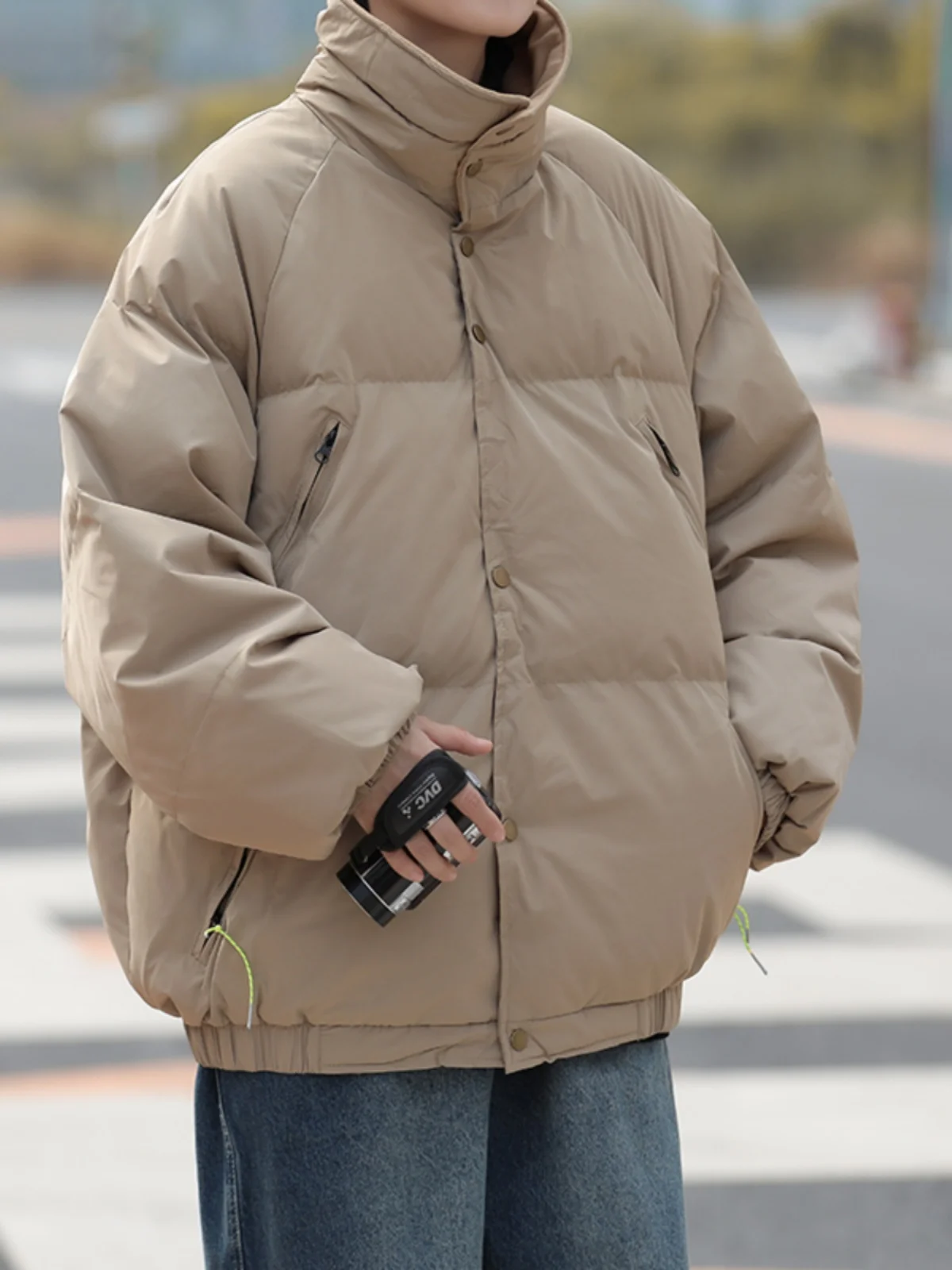 معطف شتوي رجالي كاجوال من القطن Jaet Bread معطف فضفاض مناسب للدفء ملابس قطنية أمريكية كلاسيكية ملابس خارجية