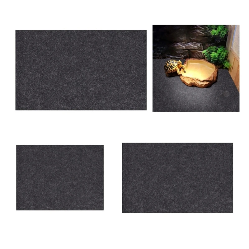 Balck Terrarium Mat Bedding for Your Reptiles Pet's Habitat Substrate Supplies Soft Mat Liner Perfect for Reptiles B03E