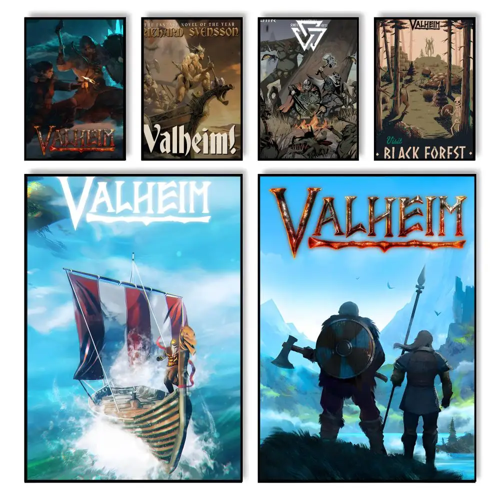 Video Game V-Valheim Painting Calligraphy Home Bedroom Waterproof Canvas Poster Unframed Wall Art Print Decoration Mural
