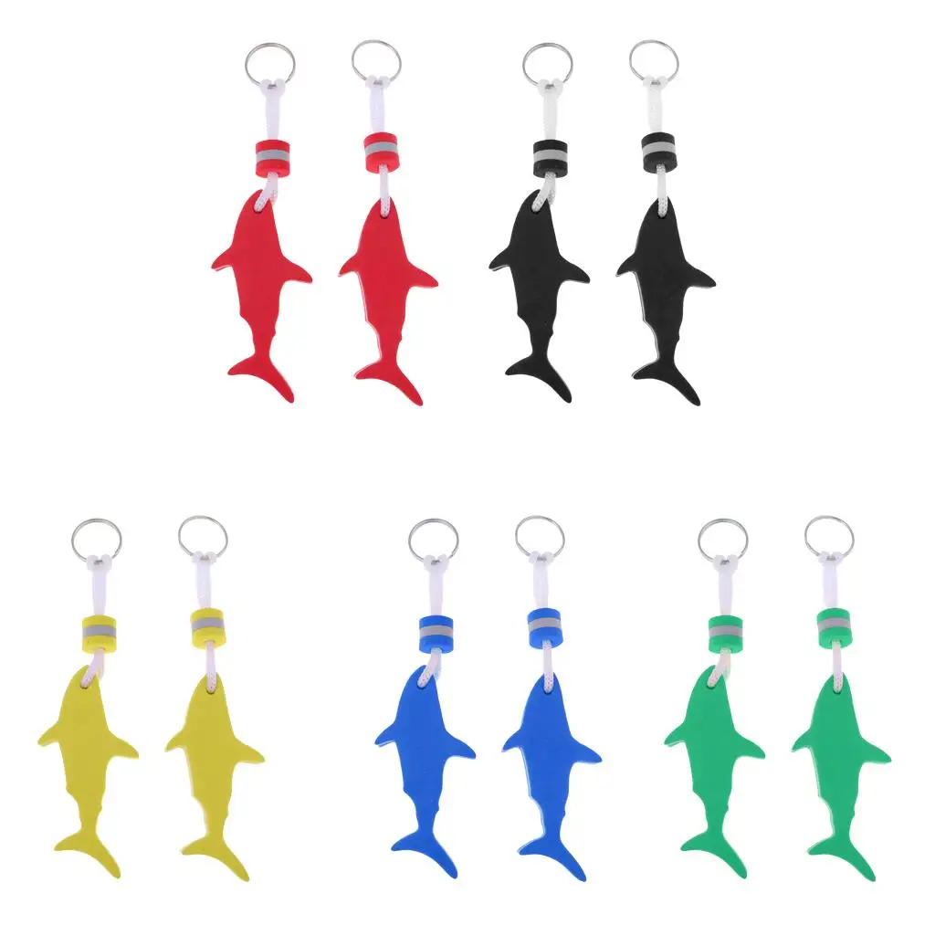 2Pcs Durable Shark Shaped EVA Floating Keychain Boating Float