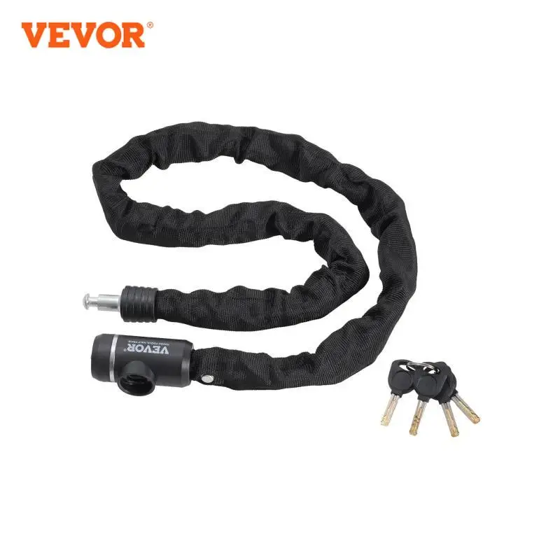 VEVOR 85/100/120/180cm Heavy Duty Anti-Theft High Security Chain Lock with 3 Keys for Bike Motorcycle Scooter Door Fence or Gate