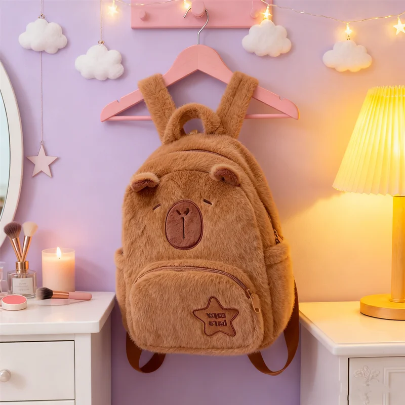 

HUAHUAStylльный и просторный рюкзак с рисунком капибары для женщин и девочек, универсальная дорожная сумка в стиле чучел животныхHUAHUA