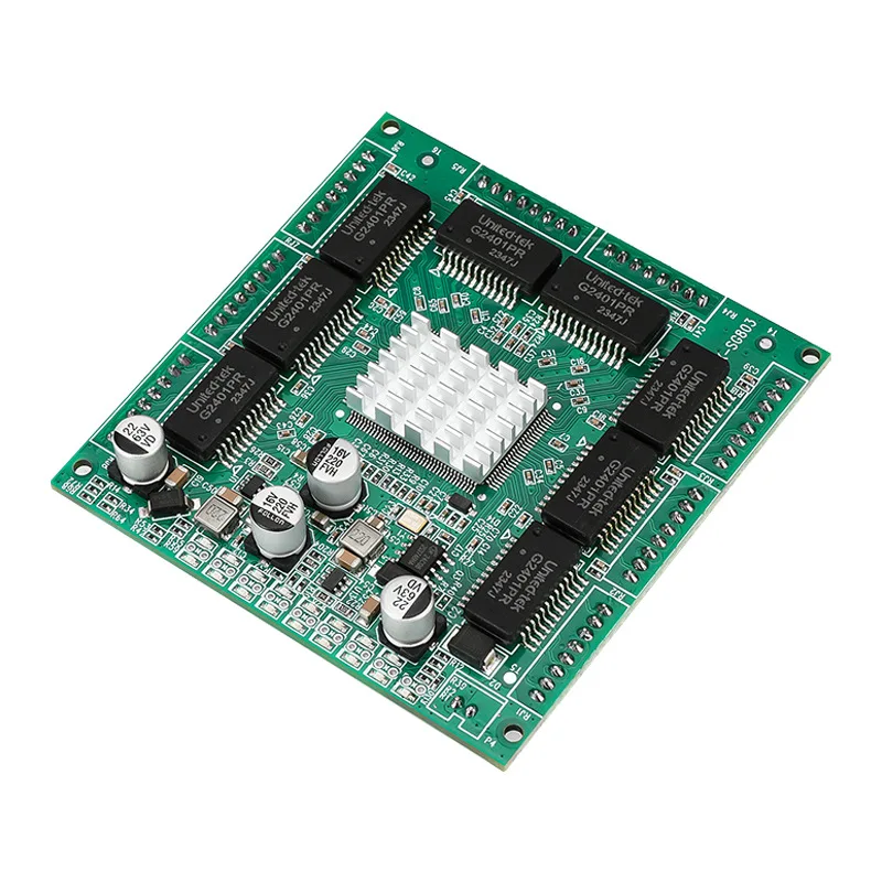 Modul Sakelar Tertanam Dudukan Header Gigabit 8-Port Industri dengan Kabel Daya & Jaringan + Papan Adaptor