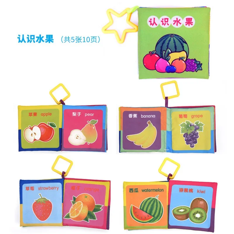 Montessori Baby Cloth Books Soft Infant Picture Recognition Early Learning Educational Toys for 0 -12 Months Toddler Gifts