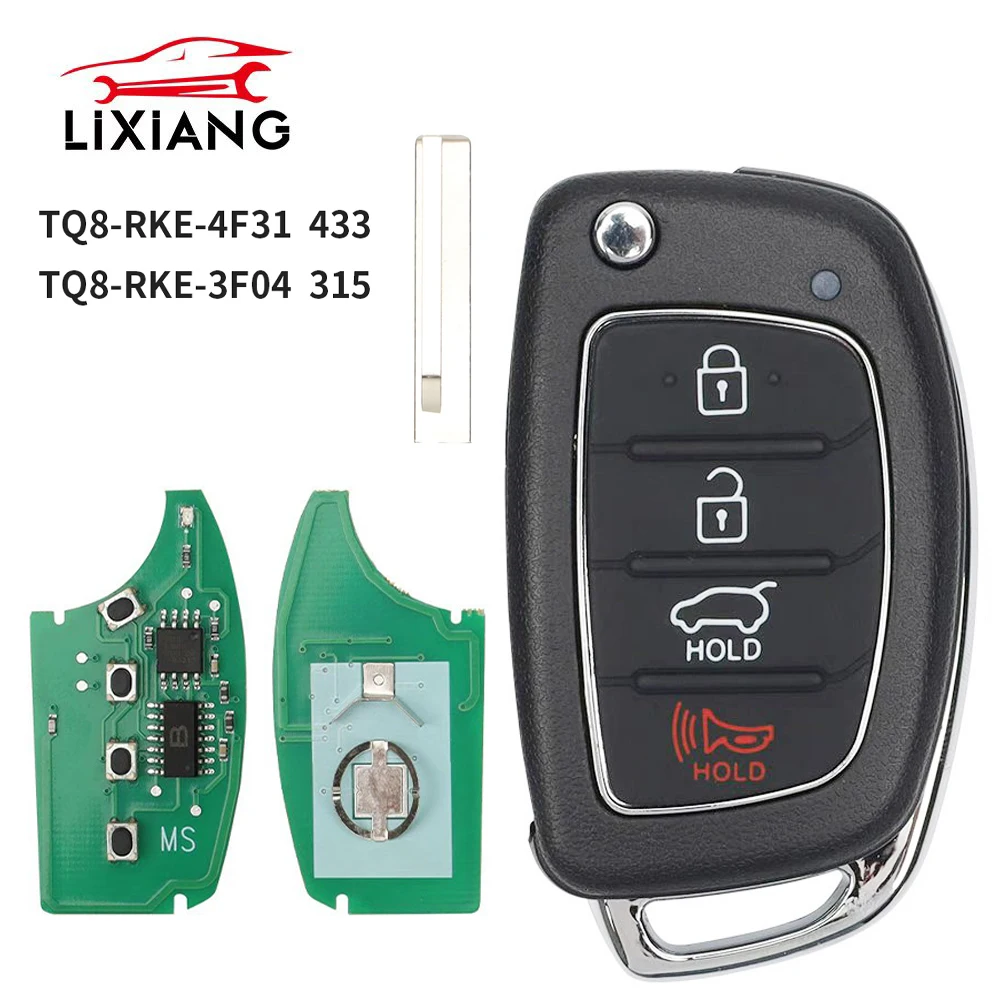 

LIXIANG TQ8-RKE-3F04 315 МГц TQ8-RKE-4F31 433 МГц Брелок для Hyundai Santa Fe 2015-2019 Hyundai KIA Sante FE SanteFe 2013-2016