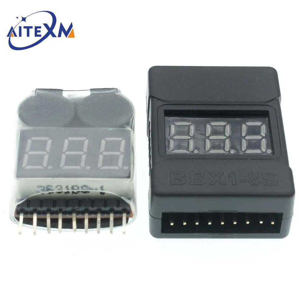 1-8S BBX1-8S 2IN1 Lipo 배터리 전압 테스터 저전압 부저 경보 배터리 전압 검사기 Lipo/Li-ion 용 듀얼 스피커 썸네일 4