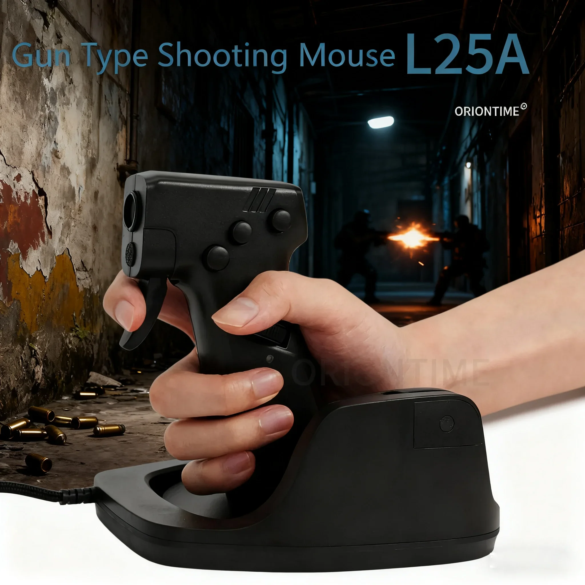 Gun Shooting Mouse with Pistol Trigger FPS Games Vertical Handle Wired Gaming Mice for CS:GO PUBG
