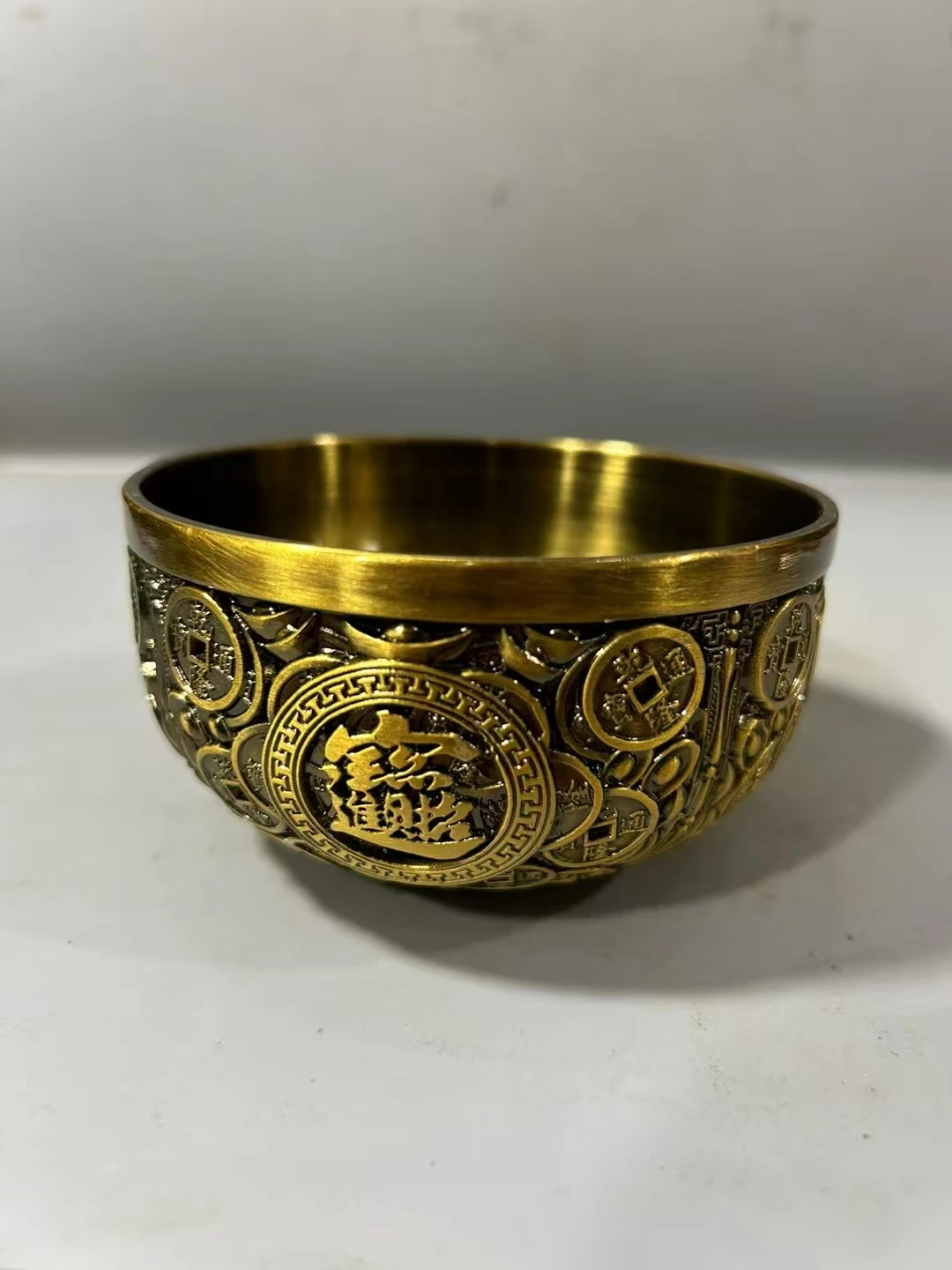 

Pure Copper Retro Attracting Wealth And Wealth Daily Fortune Golden Bowl Home Craftsmanship Decoration