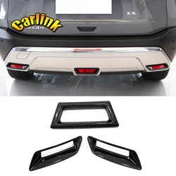 For Nissan X Trail T33 Rogue 2021 2022 2023 ABS Carbon/Chrome Car Front Bumper Headlamp Brow Trim Frame Sticker Accessories 4PCS