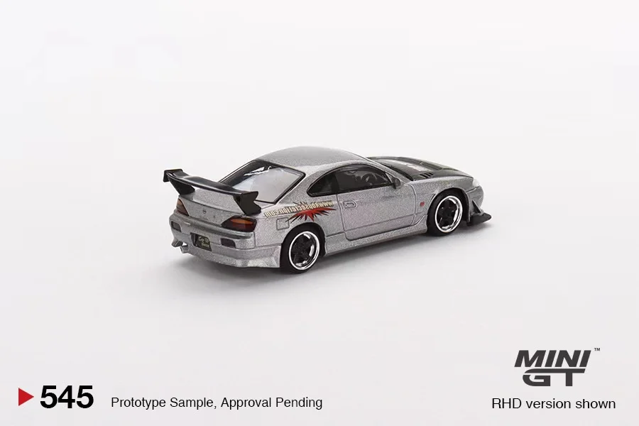 MINI GT 1:64 #545  Nissan Silvia Top Secret (S15) Silver Diecast Model  Race Car Kids Toys Gift