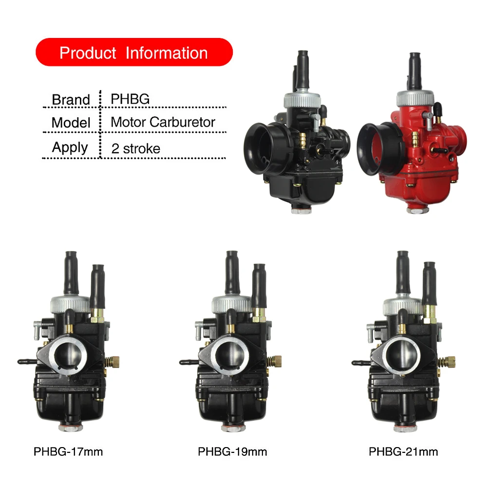 Phbg carburetor 17/19/21mm ds 17mm 19mm 21mm Carb For jog50 jog90 bws100 rg50 DIO50-9