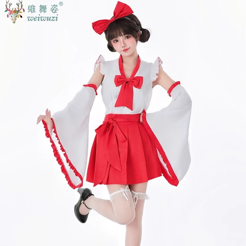 

Japanese Modified Women Kimono Dress Bathrobe Shrine Maiden Cosplay Costume ComicCon Halloween Costumes Sweet Geisha Kawaii Girl