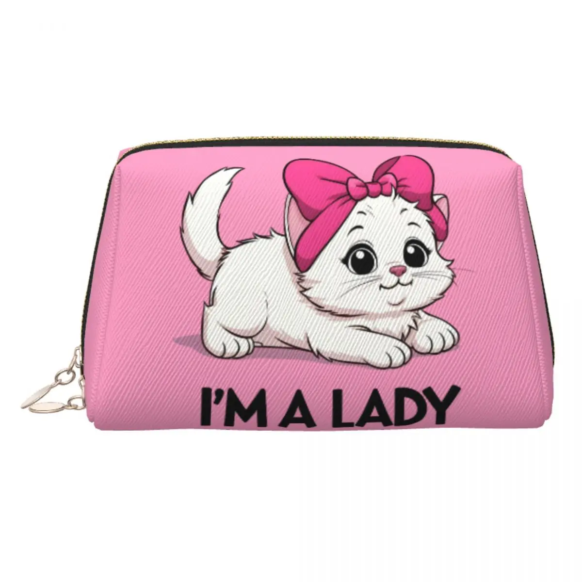 

Custom Marie Cat Pink Lady Travel Cosmetic Bag Women Toiletry Makeup Organizer Lady Beauty Storage Dopp Kit