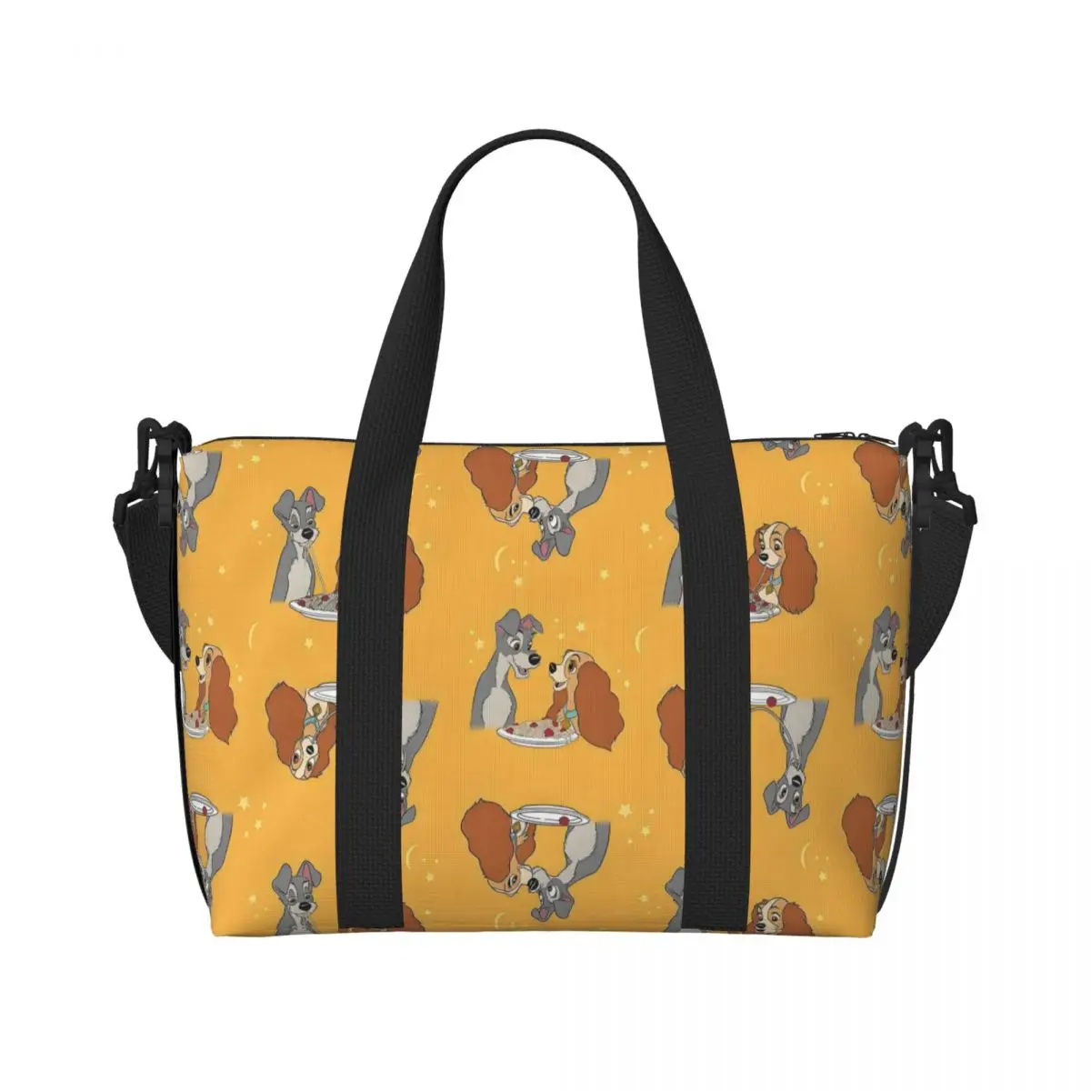 

Сумка-тоут с аниме-принтом «Дама и Трупад» для женщин, большая вместительная сумка с милым мультяшным рисунком для пляжа, спортзала и путешествий