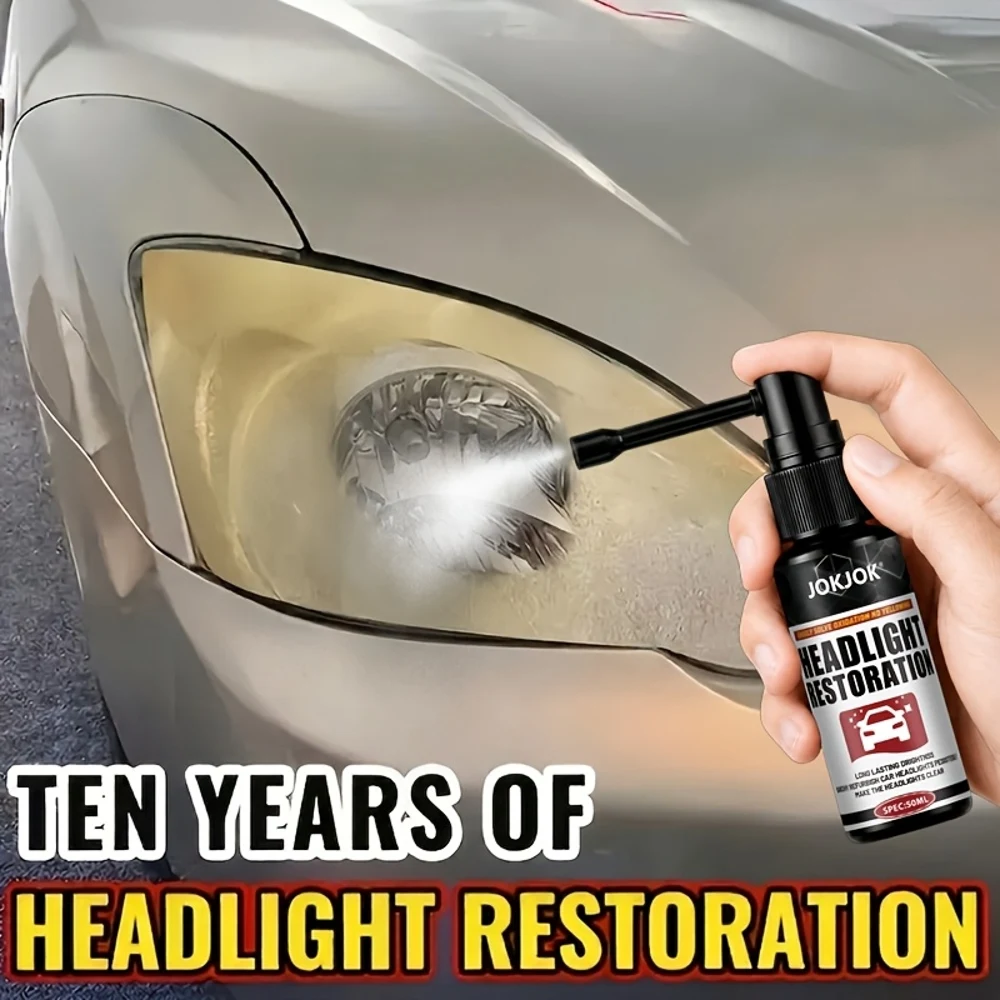 Headlight Restoration Spray - Removes Yellowing, Scratches, Haze, And Cloudiness, Instantly Brightens Headlights - Suitable for