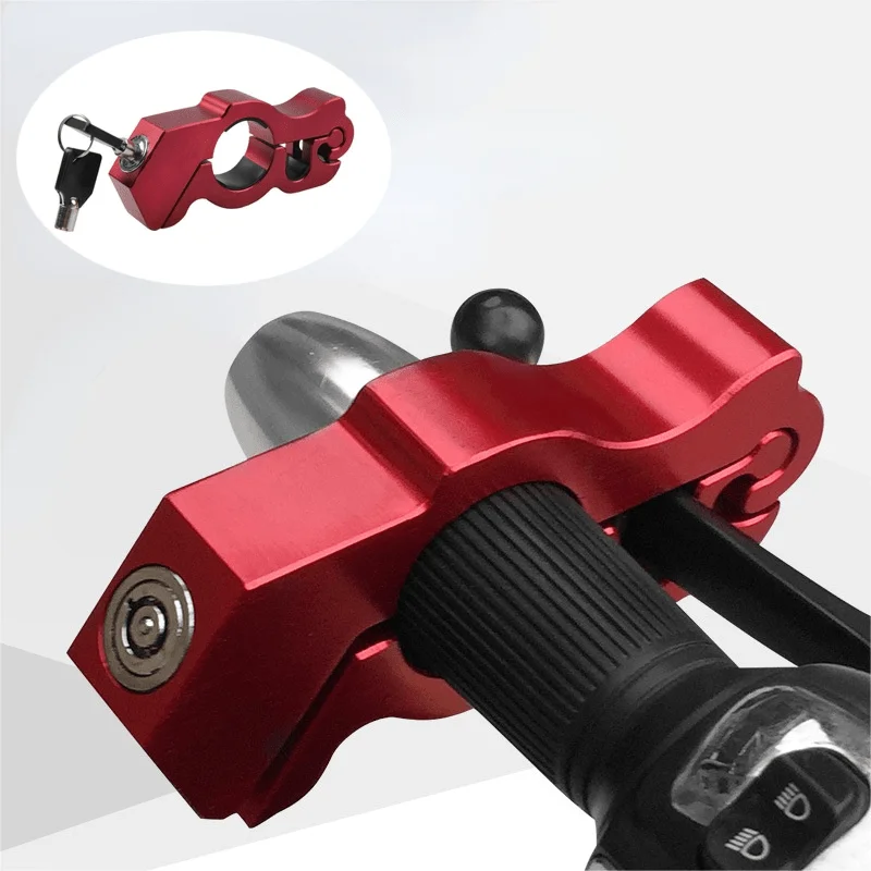 1Pc Solid Aluminum Alloy Motorcycle Handlebar Lock Anti-theft Brake Security Bicycle Pull Rod Steal Proof Long Lasting