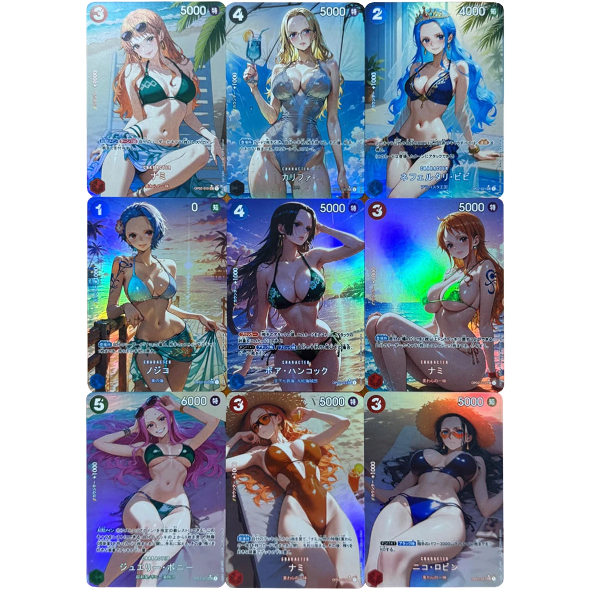 Diy hecho a sí mismo 18 unids/set Chica de Anime Cynthia Tifa Nami Rem chun-li Haruno Sakura tarjeta Flash colección de Anime clásico tarjeta de regalo juguete