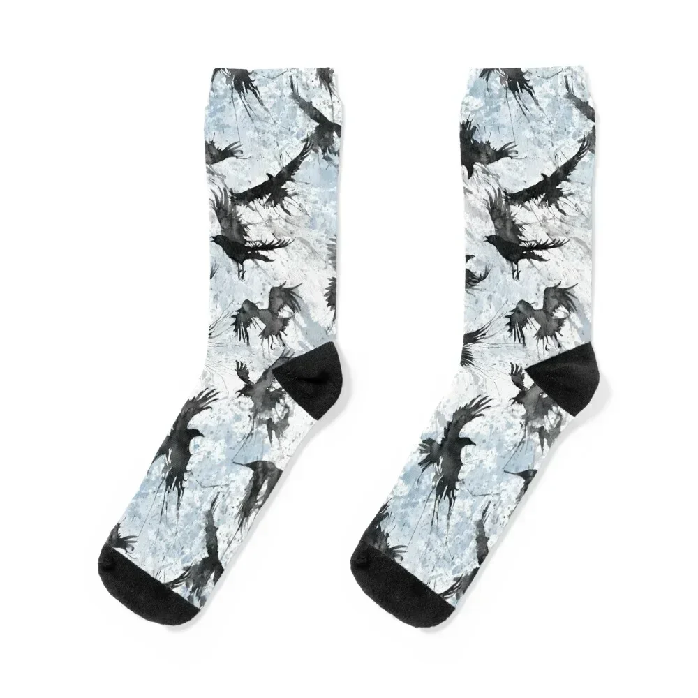 

Crows on watercolor, ravens Socks moving stockings Climbing gifts Novelties Socks For Women Men's