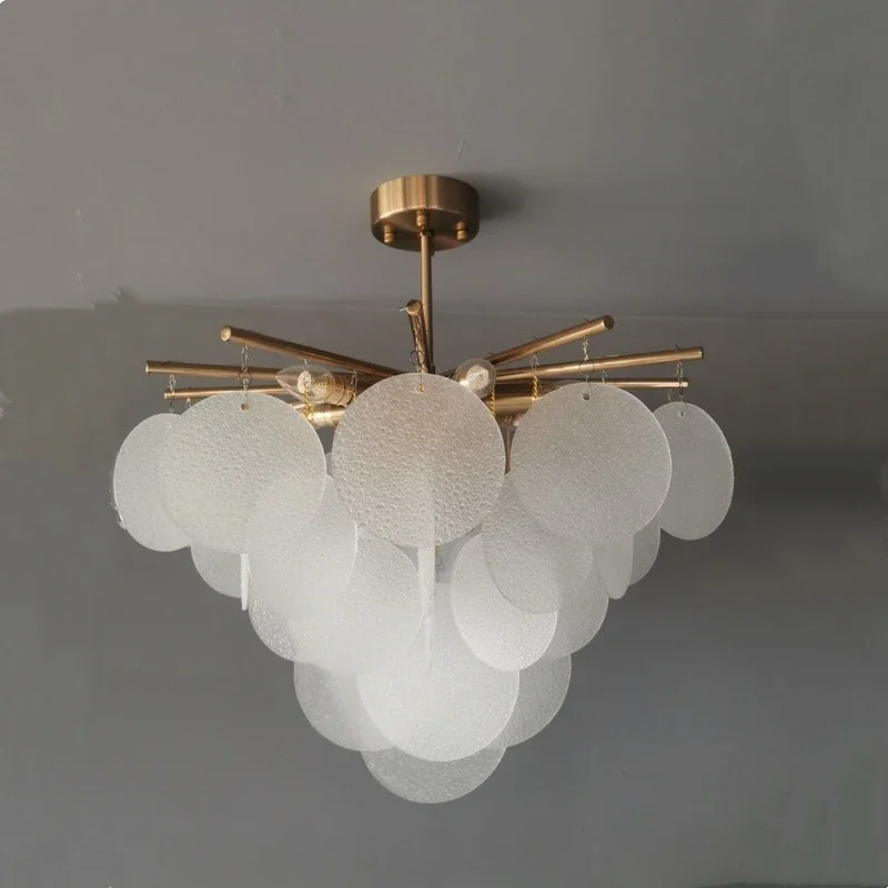 Nordic Luxury LED Pendant Lights Glass Circle Crystal Chandeliers Home Decor Master Bedroom Living Rooms Island Bar Lamp Fixture