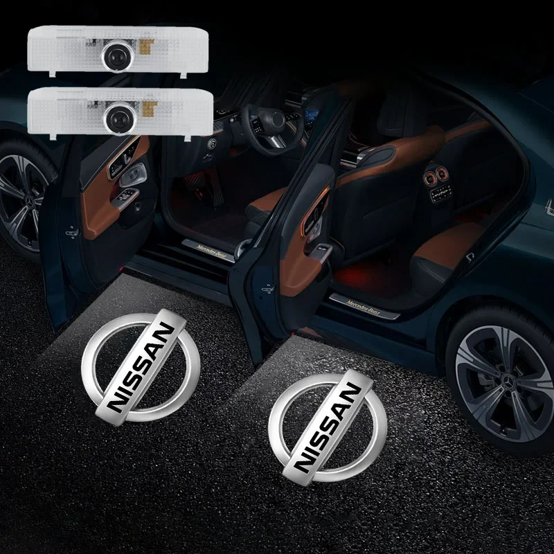 2Pcs Car Door Emblem LED Light Welcome Lamp Laser Projector Decoration For Nissan Nismo New Teana 2013-2020 MAXIMA Altima AMADAR