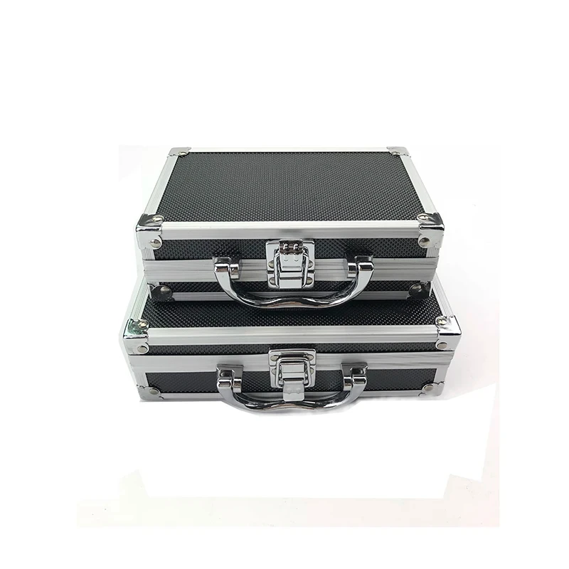 Portable Aluminum Alloy Tool Box Shockproof Toolbox Suitcase Impact Resistant Safety Instrument Case Storage Box Sponge Lining