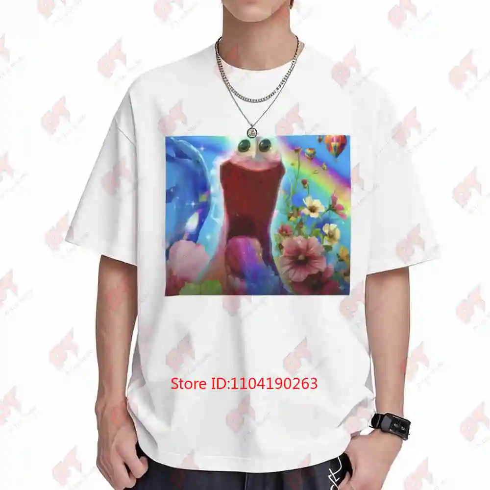 Geeked Patrick Meme Hopecore Joyful Happy Mouth Open Tongue Short Sleeve Tee 100% Cotton T-Shirt