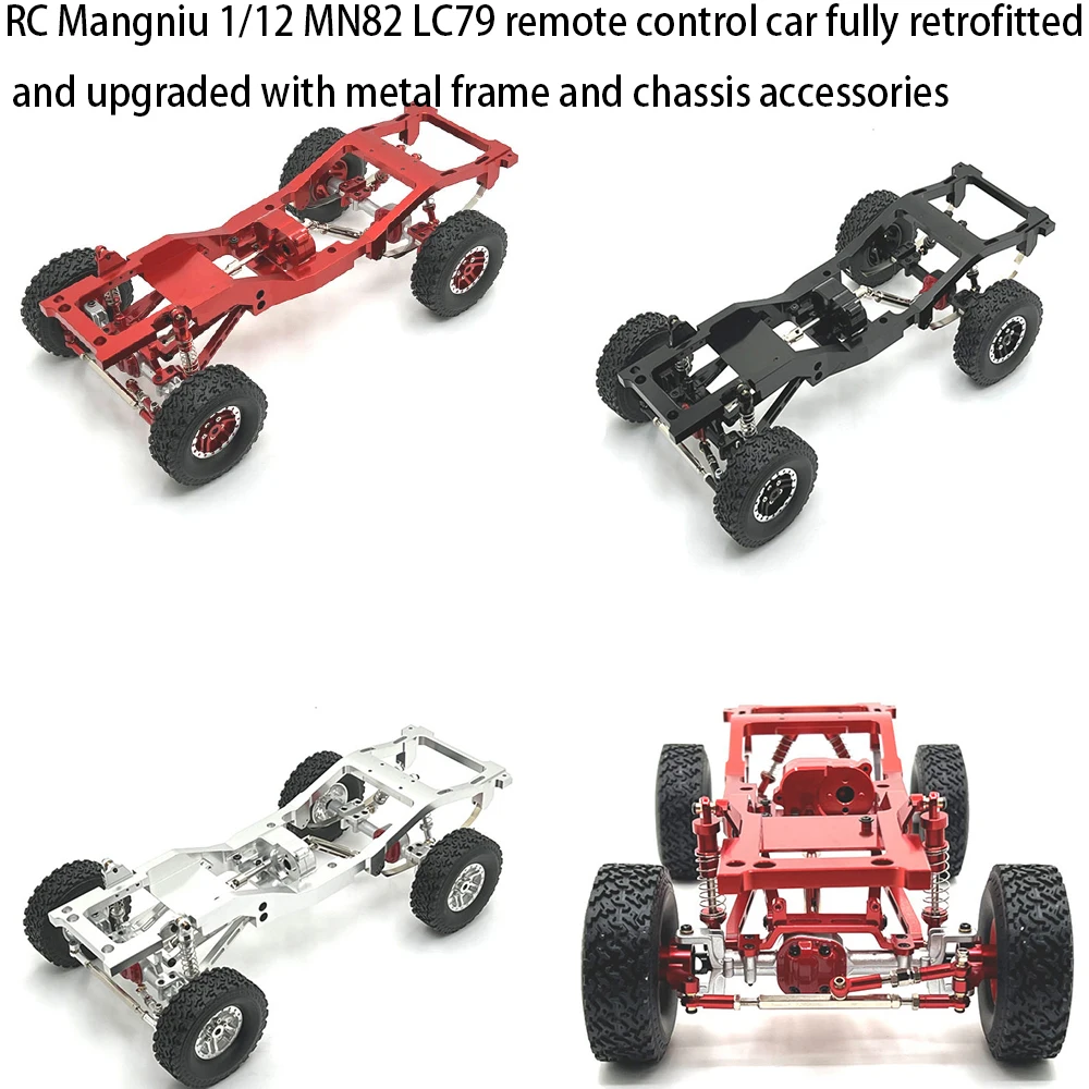 RC Mangniu 1/12 MN82 LC79 remote control car fully retrofitted and upgraded with metal frame and chassis accessories