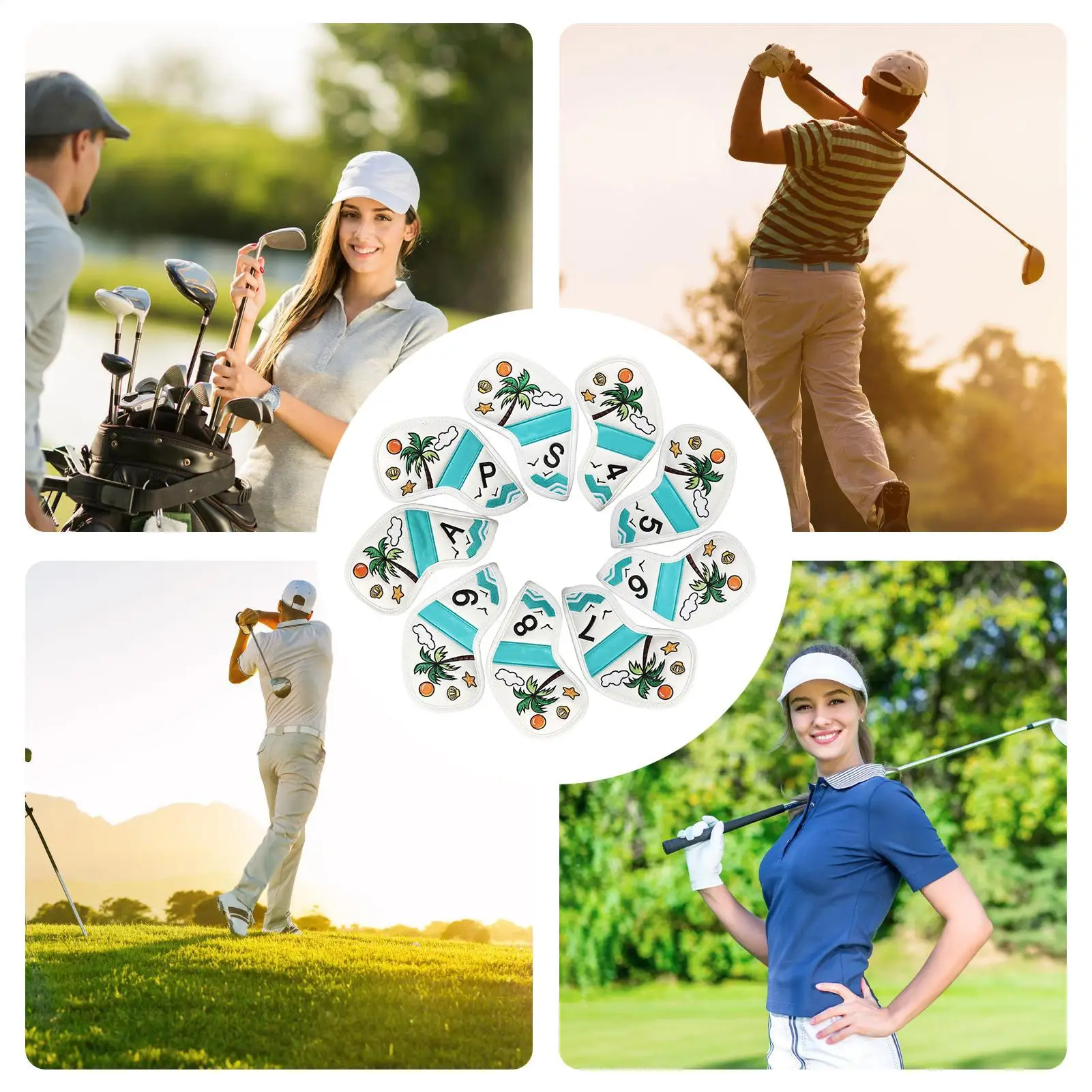 

Аксессуары для гольфа: Набор из 9 чехлов для головок клюшек из искусственной кожи класса люкс для турниров, гольф-полей и путешествий