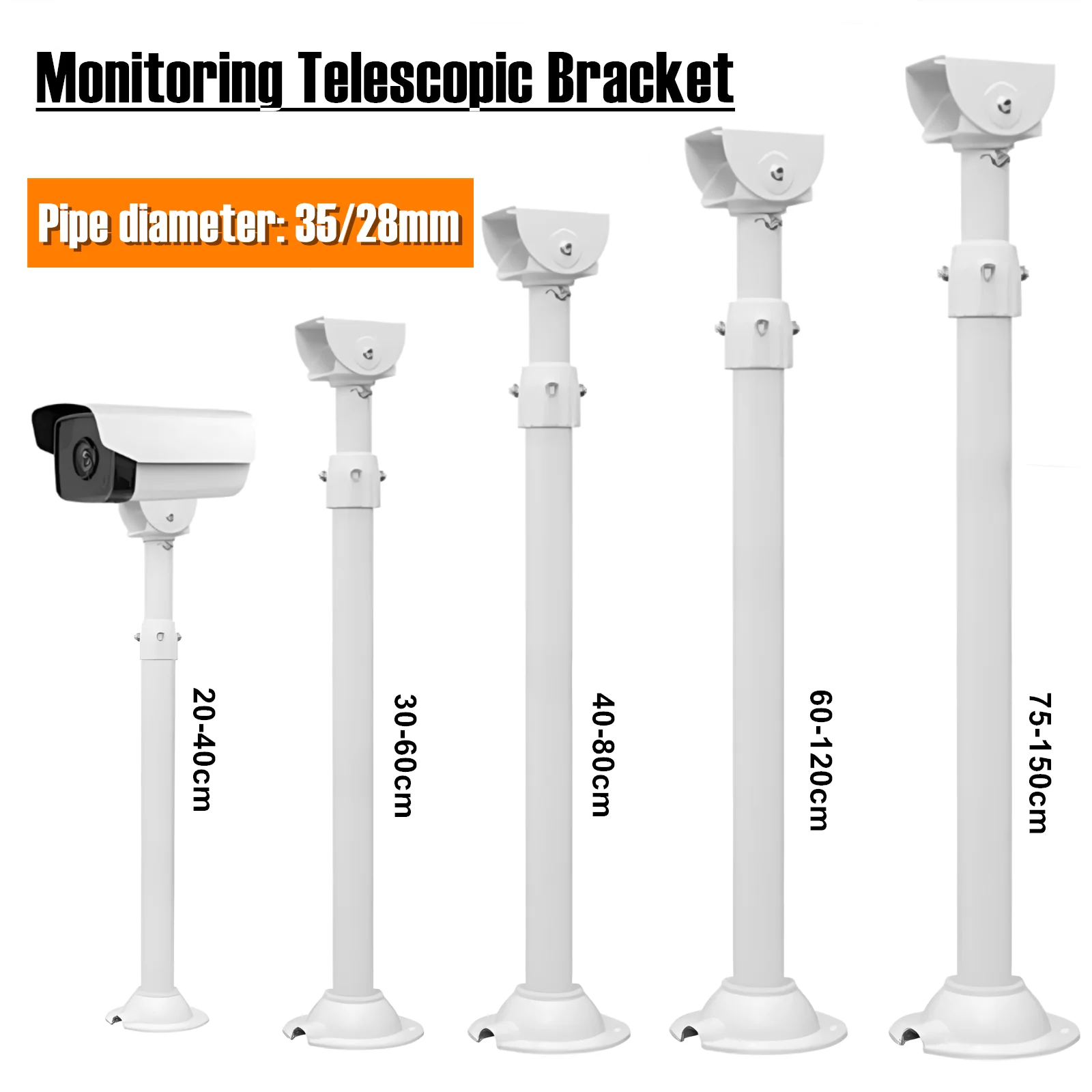 Security CCTV Camera Ceiling Mounting Bracket Lengthen Telescopic Hoisting Wall Hanging Inverted Vertical Installation Support