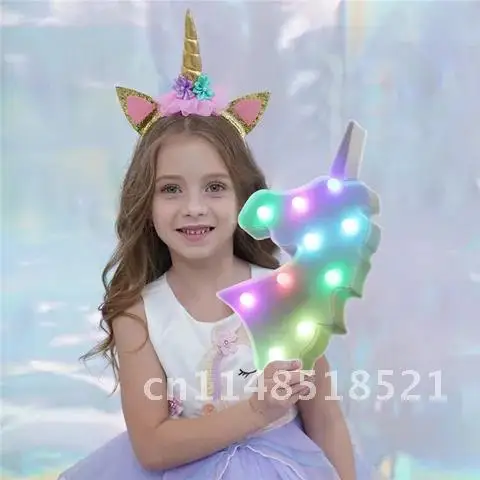 

Adorable Children's Toy Christmas Birthday Gifts Decor Home LED 3D Light Night Lovely Unicorn Table Lamp Indoor Lighting Bedroom