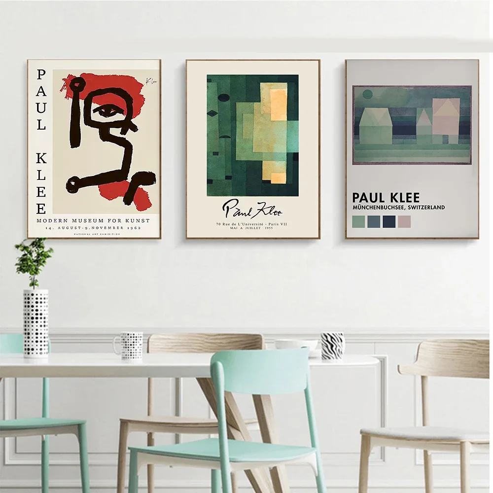 Modern Abstract Aesthetic Wall Art Paul Klee Minimalist Colorful HD Canvas Poster Print Home Bedroom Living Room Decoration