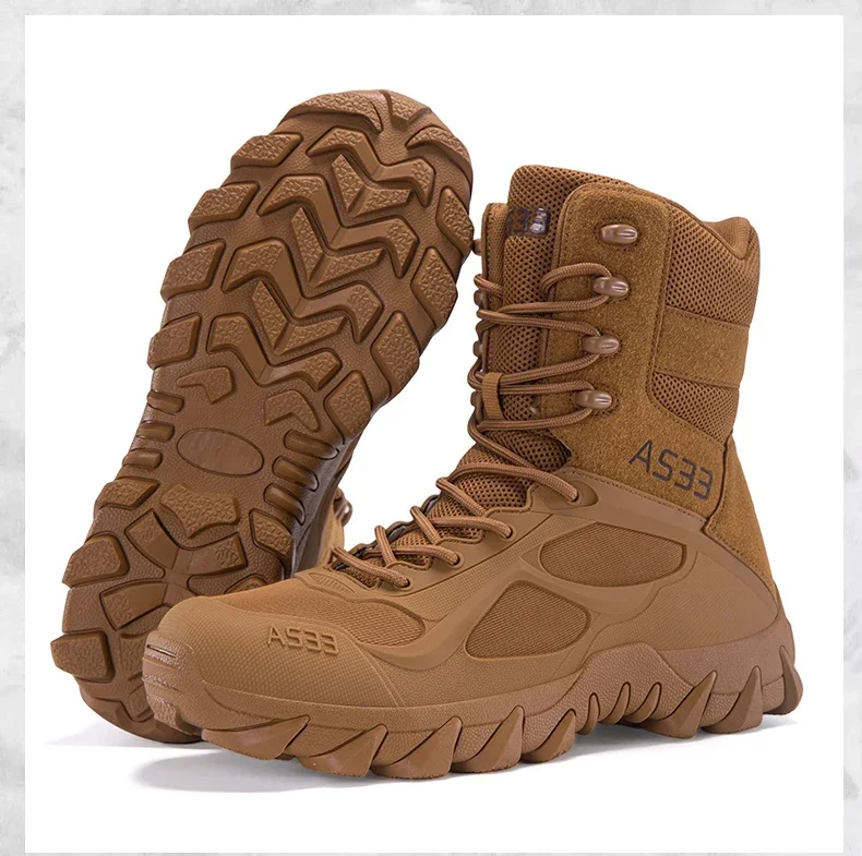 Herren Neue Armee-Stiefel Outdoor Wasserdichte Ultraleichte Arbeits-Taktische Stiefel Schnür-Camping-Stiefel Rutschfeste Hochwertige Wüstenstiefel – Detail 39