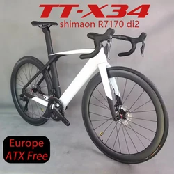 24 Speed Full Internal Cable Disc Road bike TT-X34 Ultegra Di2 Groupset Aero Complete Bicycle Electronic Shifting