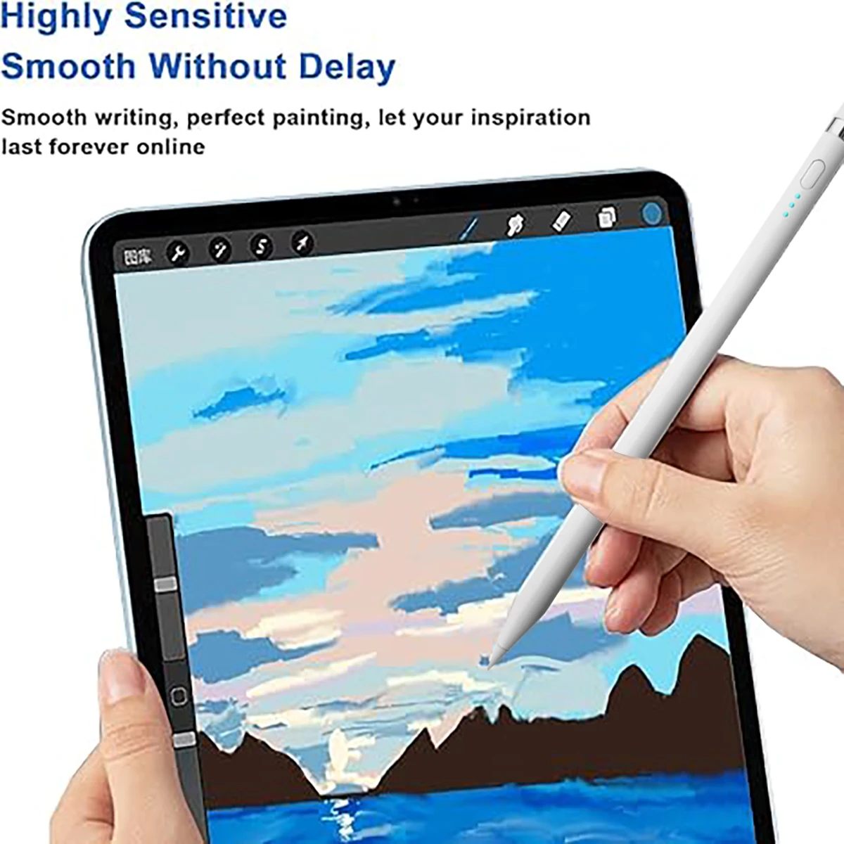 Stylus Pens for Touch Screens Power-Display Tablet Pen POM Tip Magnetic Digital Touch Pen Compatible with iPhone/iPad/iPad Pro/L