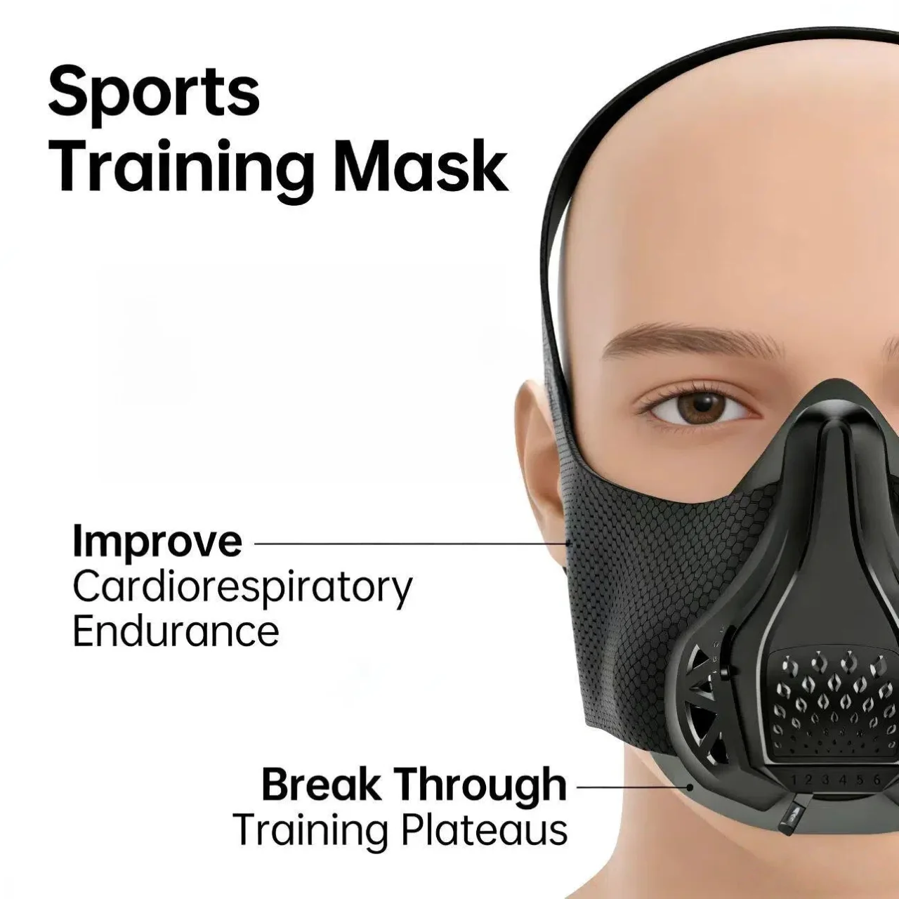Masque de sport réglable pour la course à pied, masque de simulation d'altitude pour l'entraînement cardio et la résistance