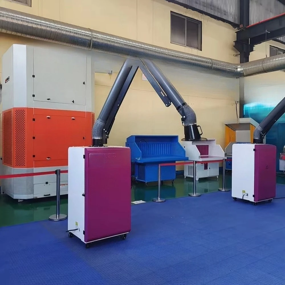 Pulse Jet Cleaning Industrial Flue Gas Cleaner Welding Dust Collector Flue Gas Filter with Exhaust Arm